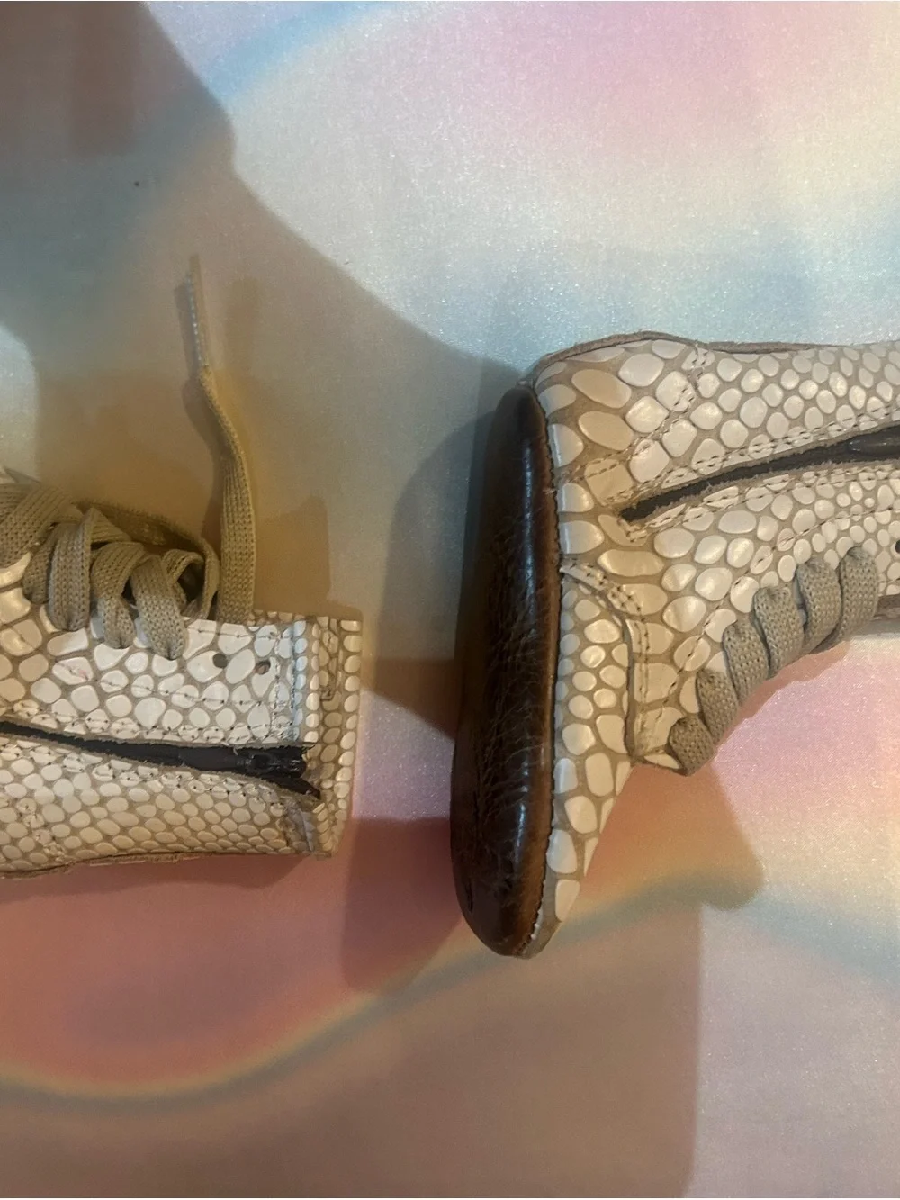 Freebird by Steven Tan Faux-Snake Lace-Up Baby Walkers